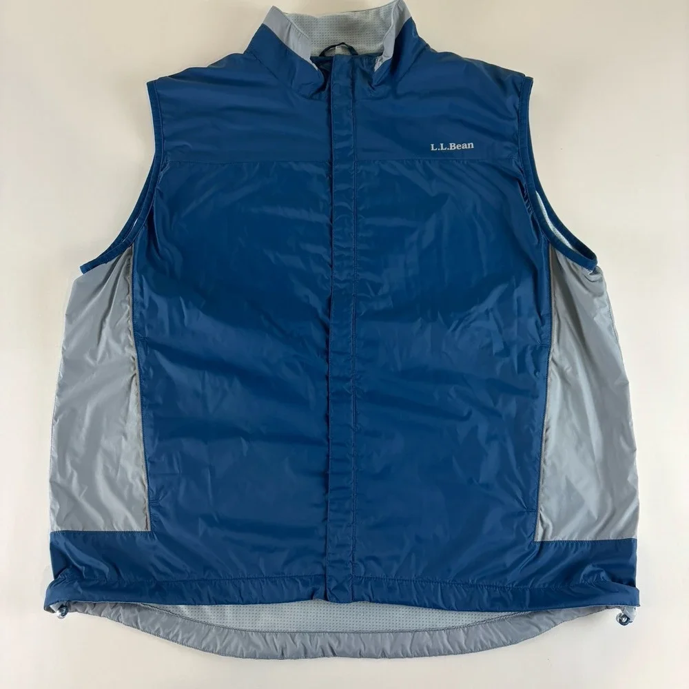 LL Bean‎ Windbreaker Vest Mens Large Jacket Blue Lightweight OAKW3